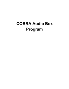 COBRA Audio Box Program