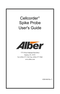 Cellcorder Spike Probe User`s Guide