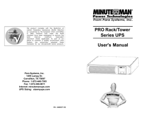 User`s Manual - Minuteman UPS