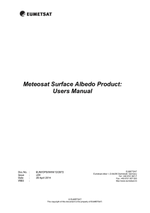 Meteosat Surface Albedo Product: Users Manual