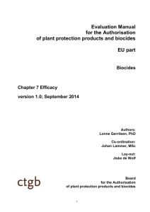 Evaluation Manual for the Authorisation of plant protection products
