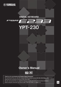PSR-E233/YPT-230 Owner`s Manual