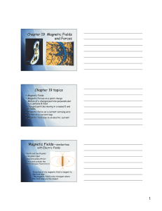 Chapter 19 Magnetic Fields and Forces Chapter 19 topics Magnetic