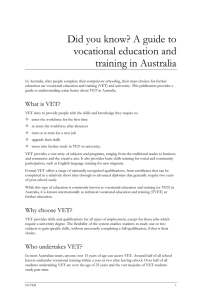 A guide to VET in Australia