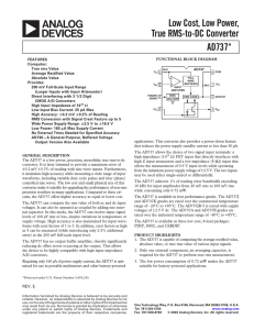 AD737 Low Cost, Low Power, True RMS-to