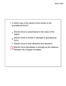 1 In which way is the electric force similar to the gravitational force