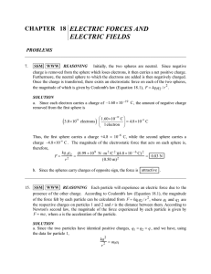 chapter 18 electric forces and electric fields