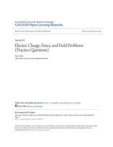 Electric Charge, Force, and Field Problems
