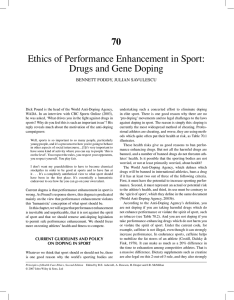 70 Ethics of Performance Enhancement in Sport: Drugs and Gene