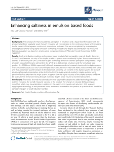 Enhancing saltiness in emulsion based foods