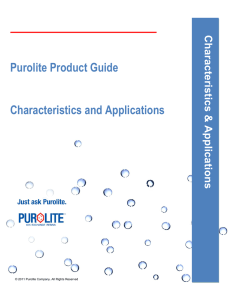 Purolite Product Guide Characteristics and Applications