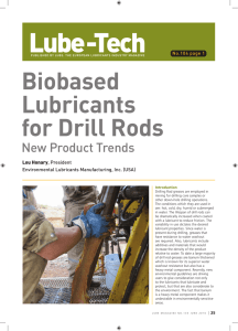 Biobased Lubricants for Drill Rods - Lube