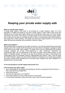 Keeping your private water supply safe