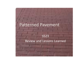 Patterned Pavement Materials and Maintenance Requirements