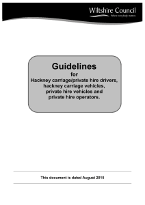Guidelines for Hackney carriage/private hire