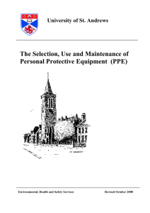 The Selection, Use and Maintenance of PPE