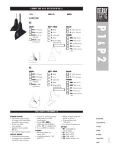 pendant and wall mount luminaires