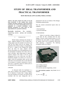 study of ideal transformer and practical transformer