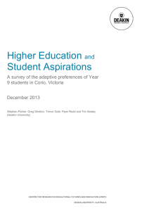 Higher Education and Student Aspirations