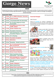Newsletter 9th November 2015 - Morang South Primary School