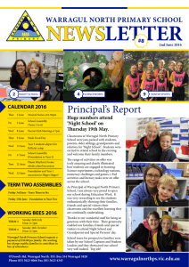 newsletter - Warragul North Primary School
