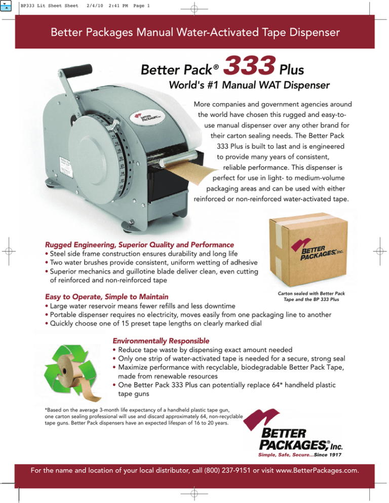 Details about   Better Pack Model 333 Plus Tape Dispenser