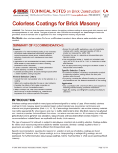 Colorless Coatings for Brick Masonry