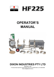 HF225 Operator Manual