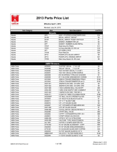 2013 Parts Price List - Grindmaster
