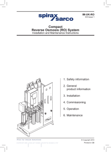 Compact Reverse Osmosis (RO) System