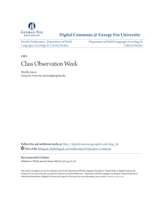 Class Observation Week - Digital Commons @ George Fox University