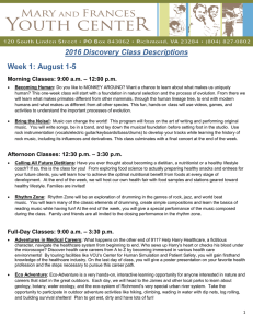 2016 Discovery Class Descriptions Week 1: August 1-5