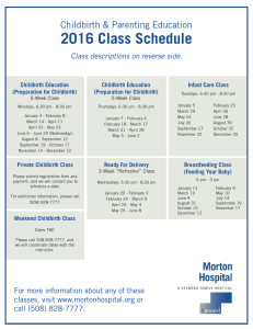 2016 Class Schedule