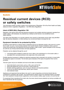 Residual current devices (RCD) or safety switches
