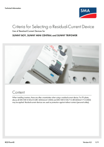 Criteria for Selecting a Residual-Current Device - Use of