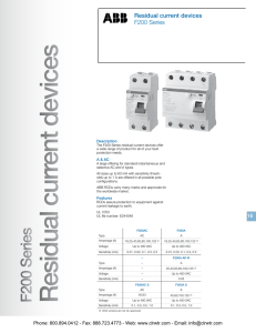 ABB F200 Series Residual Current Devices