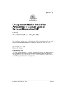 Occupational Health and Safety Amendment (Residual Current