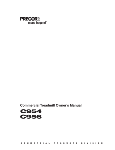 Commercial Treadmill Owner`s Manual