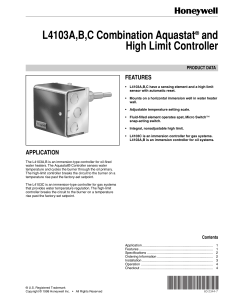 L4103A,B,C Combination Aquastat and High Limit Controller