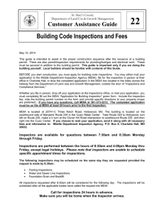 Building Code Inspections and Fees