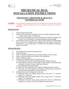 mechanical seal installation instructions