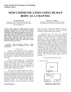 M2M COMMUNICATION USING HUMAN BODY AS A CHANNEL