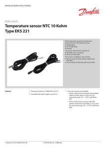 Temperature sensor NTC 10 Kohm Type EKS 221