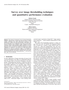 Survey over image thresholding techniques and quantitative
