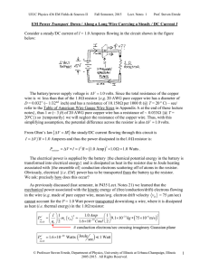 Lecture Notes 01 (continued): Transport of EM power down a long