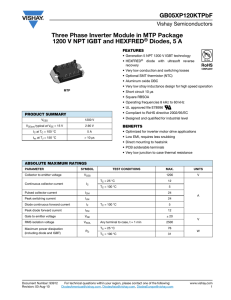 Three Phase Inverter Module in MTP Package 1200 V NPT IGBT