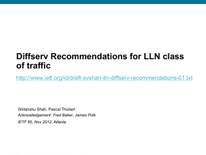 Diffserv Recommendations for LLN class of traffic