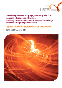 Addressing LLN and ICT needs in education and training: Defining
