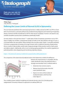 Defining the Lower Limits of Normal (LLN) in Spirometry