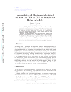 Asymptotics of Maximum Likelihood without the LLN or